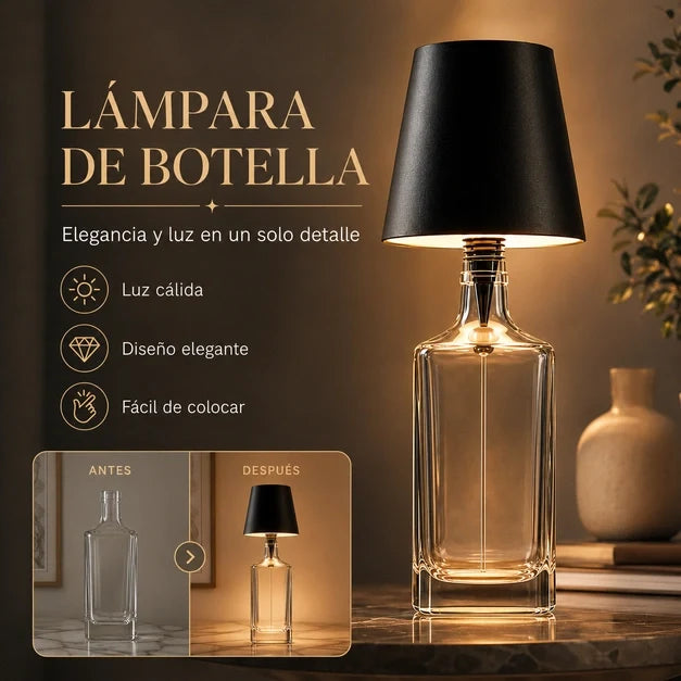 Lámpara Botella | Ilumina y decora con estilo.