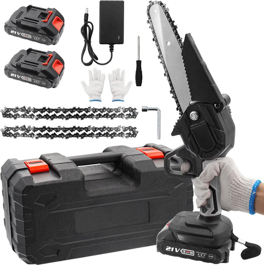 Mini Motosierra Pro 6” – Potencia Inalámbrica para Jardinería y Bricolaje