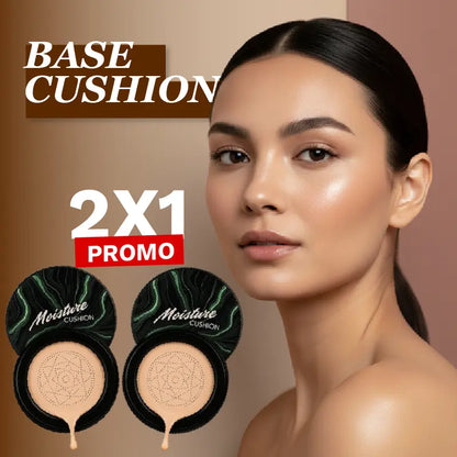 🌸 2 x1 Base Cushion efecto filtro real — Cobertura impecable, piel ligera y luminosa al instante