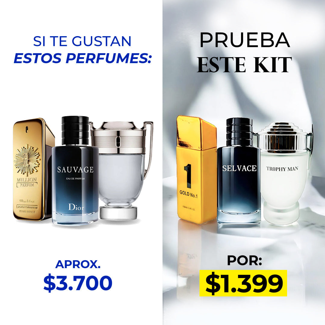 Kit 3x1 de Perfumes Exclusivos para Hombres