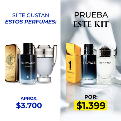 Kit 3x1 de Perfumes Exclusivos para Hombres
